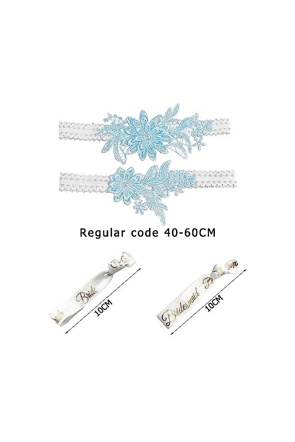 2 pièces jarretière de mariée avec 2 sangles de poignet, jarretière en dentelle, haute élasticité, convient pour mariage, fêt