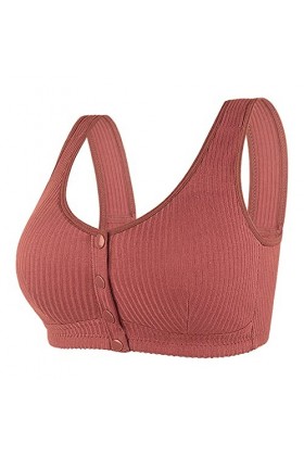 HANXIULIN Soutien-gorge de sport rembourré à fermeture avant pour femme - Dos croisé - Bonnets non rembourrés à lavant - Sol