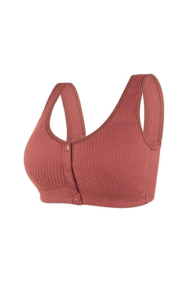 HANXIULIN Soutien-gorge de sport rembourré à fermeture avant pour femme - Dos croisé - Bonnets non rembourrés à lavant - Sol