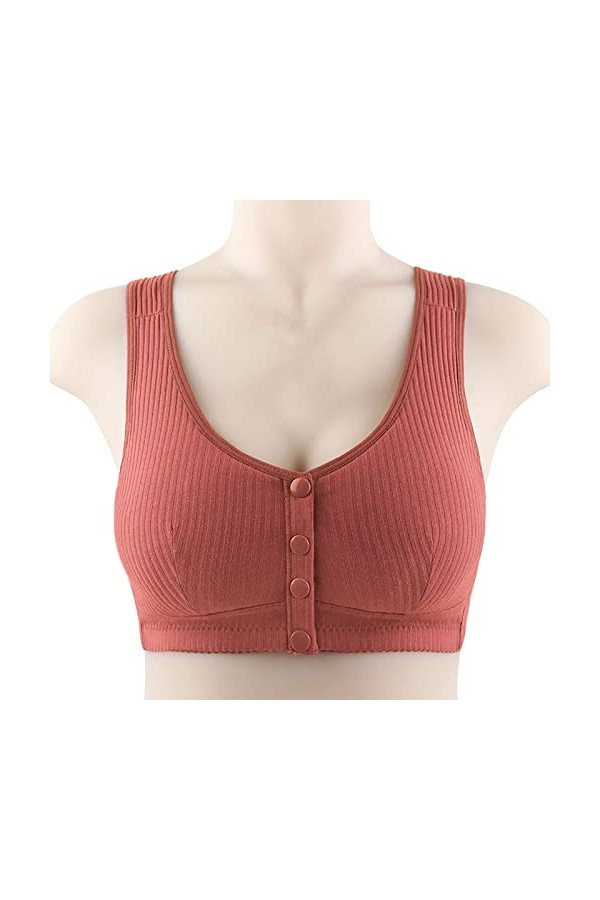 HANXIULIN Soutien-gorge de sport rembourré à fermeture avant pour femme - Dos croisé - Bonnets non rembourrés à lavant - Sol