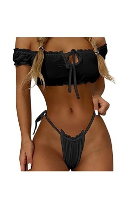 Luckywaqng Ensemble de lingerie tendance pour femme - Jeu de rôle - Lingerie sexy pour femme - Costumes rouges - Plaid - Ense