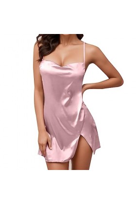 Lingerie Femme Sexy Ensemble Homme Sexy Hot y20k Cow Femmes Soie Robe Sexy Mini Strap sous-vêtements de Nuit Nuit Cou Satin D