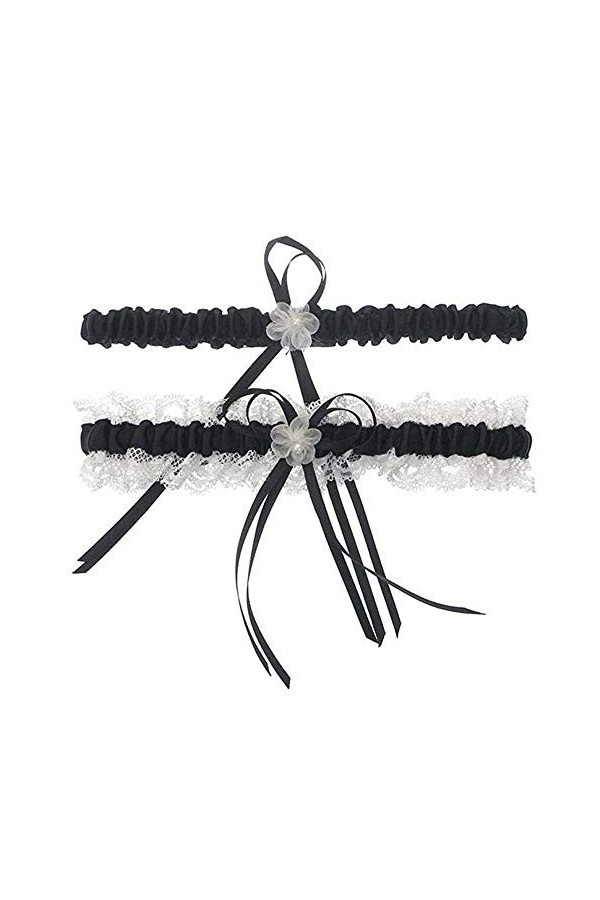 Jarretières de mariage en dentelle pour mariée avec perles extensibles pour bal de fin dannée, ensemble de jarretières de ma