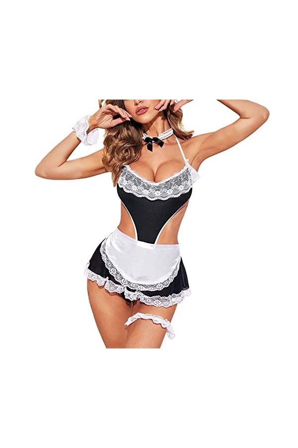 Nuisette Femme Sexy Hot Sangle de sous-vêtements Amusants Rouges pour Femmes Sexy See Through Metal Chain Spicy Girl Underwea