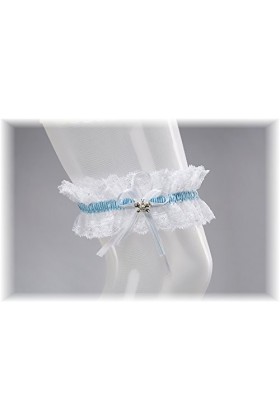 Jarretière de Mariage EXTRA LARGE- Élastique Jarretière Mariée XL XXL- Dentelle Élastique-Cristaux en Forme de Papillon-Robe 