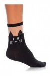Leg Avenue 3937 Socquettes Opaques Chat Noir avec Partie Transparente Taille Unique 34-40