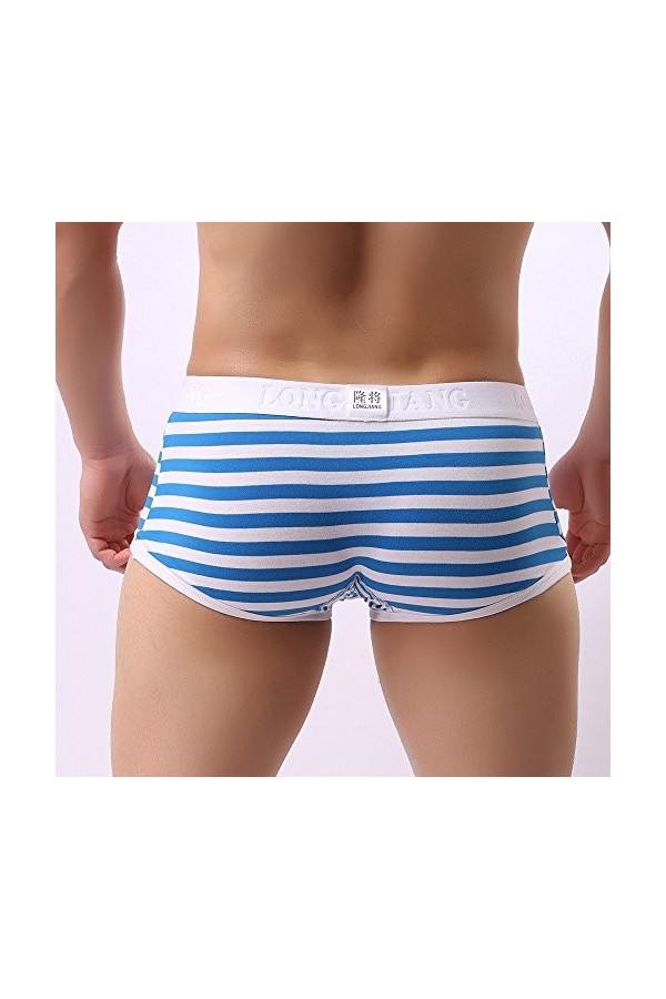 Générique Lingerie Homme Sexy Hot Pochette Sexy Striped Briefs Renflement Respirer sous-vêtements Shorts Slips Hommes sous-vê