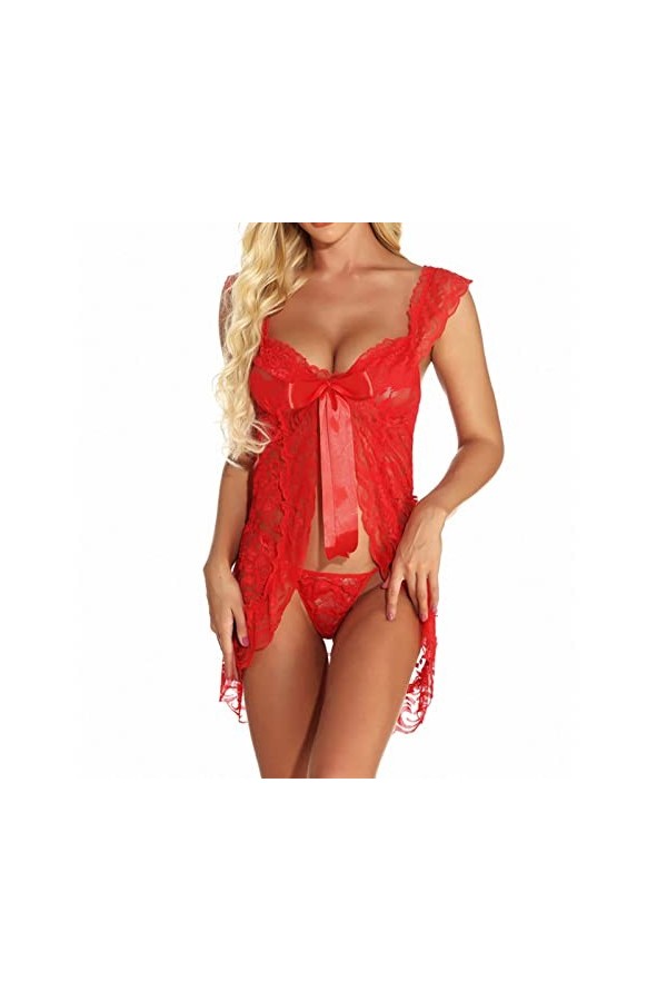 Lingerie Sexy Femme Ouverte sous Vêtements Sexy Valentin Body Nuisette Sissy Érotique Fonds De Robe Grande Taille Mini Robe S