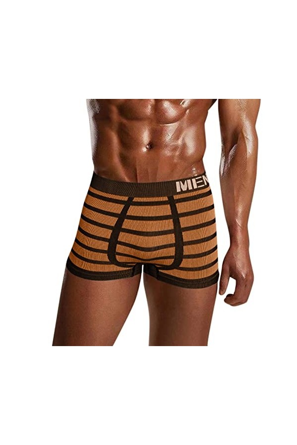 Générique String Homme Sexy Hot Dentelle Slips Boxer Boxer Stretch Sexy Taille Moyenne Respirant imprimé à Rayures pour Homme