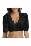 TDEOK Lingerie en dentelle pour femme - Élégant Dirndl - Noir - Pour fête de la bière - Lingerie sexy avec porte-jarretelles,