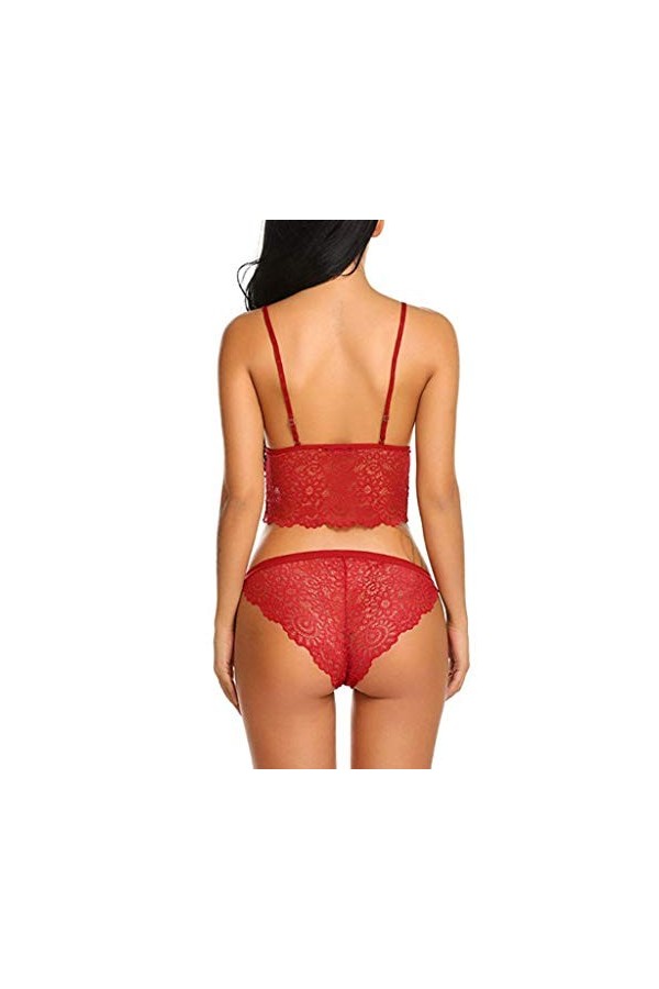 XIUH Body Costume Femmes Dentelle Sexy Ensemble et Soutien-gorge Culotte Bralette Dentelle Bébé Poupée Sous-Vêtements Sexy Fe