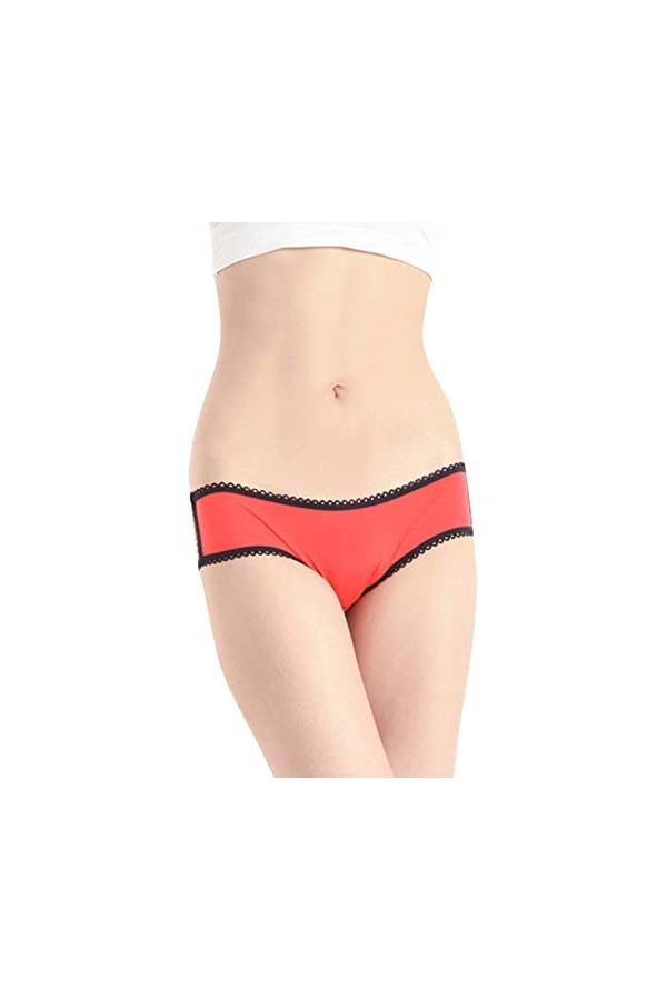 Pantalons Triangle Femme Stretch Slips Taille Haute String Elasticité Culottes en Pur Coton et Soie Soiree Coton Elegant Tail