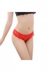 KEIZHUONIQIU Strings et T-Back Tangas Dames en Sexy Slip Léger Crochet Dentelle Culottes Taille Basse Pure Couleurs sous-Vete