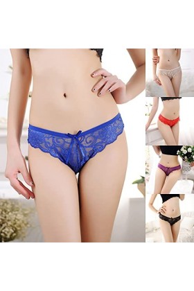 KEIZHUONIQIU Strings et T-Back Tangas Dames en Sexy Slip Léger Crochet Dentelle Culottes Taille Basse Pure Couleurs sous-Vete