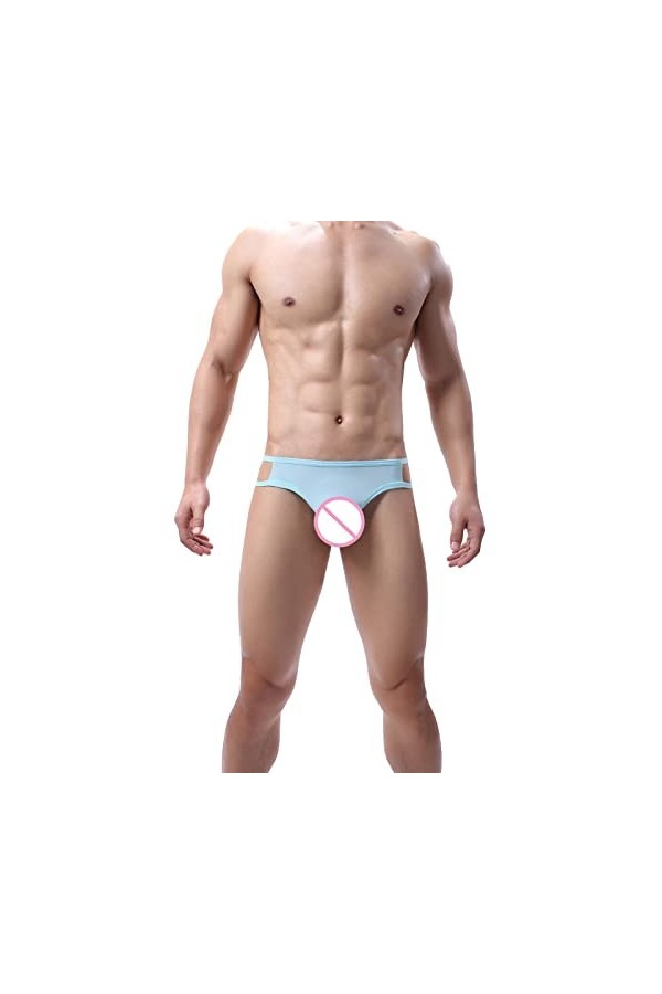 CreoQIJI Comic Sous-vêtements Homme Mode Homme Taille Basse Sexy Confortable Respirant Sous-Vêtements, bleu clair, M