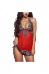 Lingerie Femme Sexy Ensemble Homme Sexy Hot y29k Lingerie Dentelle Mesh V-Neck Bowknot Night Wear Sleepwear Chemise Women Men