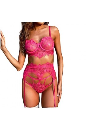Vêtements De Nuit Femme Sexy sous-Vetements Erotique Lingerie Sexy Ensemble Dentelle Ensemble Soutien Gorge et String 2 Pièce