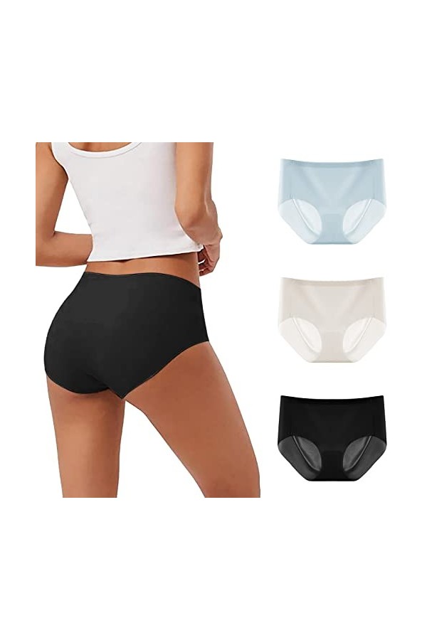 Générique Culotte Femme Taille Haute Culottes de sous-vêtements Culotte Haute Gainante String Traceless Robe Décontracté Dent