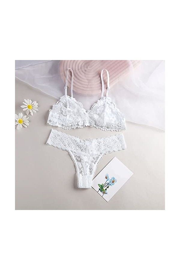 Lingerie Femme Sexy Ensemble Homme Sexy Hot y*2*k Femmes V Cou Sexy Femme Confortable Sous-Vêtements Gilet Floral Dentelle Li