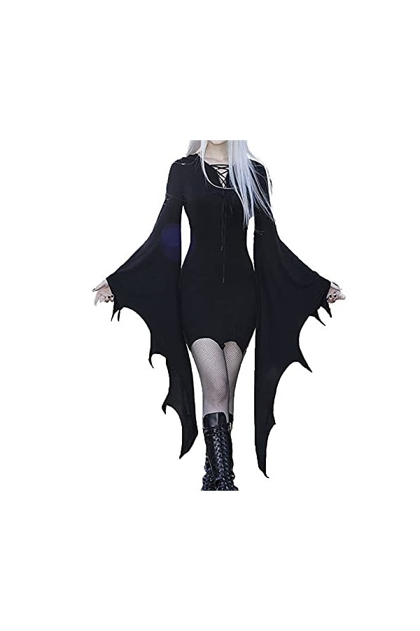 WinvOx Robes pour femmesBatwing SleeveShopping Sexy Robe mère de robe, Noir , XL