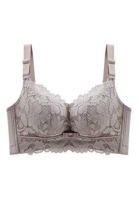 HANXIULIN Soutien-gorge pour femme - En coton - Sans rembourrage - Avec dentelle florale découpée - Soutien-gorge sans armatu