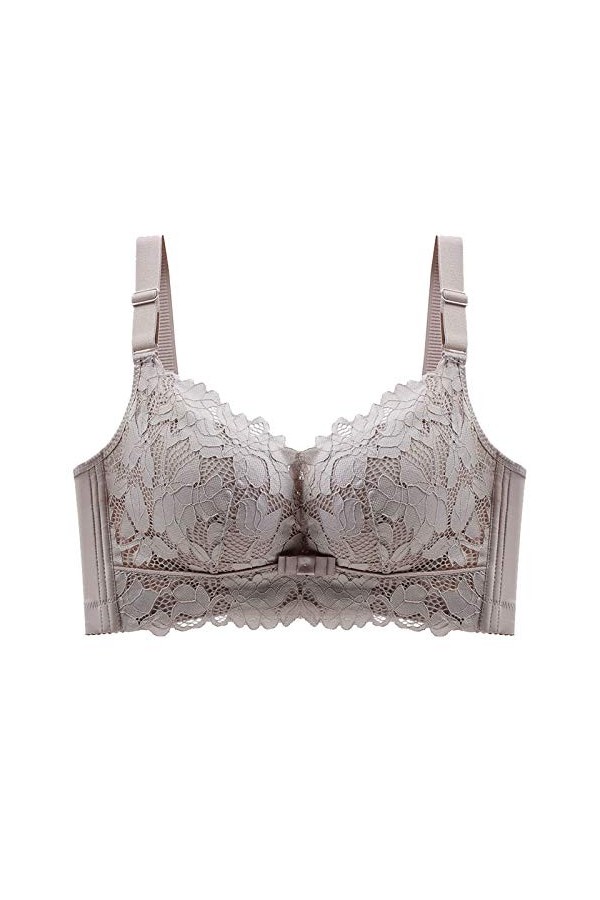 HANXIULIN Soutien-gorge pour femme - En coton - Sans rembourrage - Avec dentelle florale découpée - Soutien-gorge sans armatu