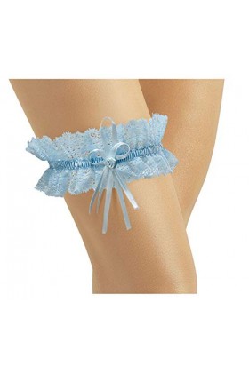 BrautChic Jarretière de mariage - Jarretière de mariée CLASSIC - Top élastique - Accessoires pour la mariée - BLEU