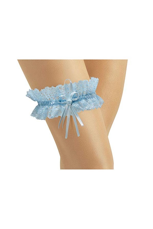 BrautChic Jarretière de mariage - Jarretière de mariée CLASSIC - Top élastique - Accessoires pour la mariée - BLEU