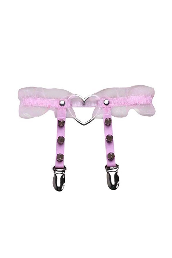 liaddkv Jarretière de discothèque - Ceinture de pêche - Clip de jambe - Cœur - Accessoire sexy - Not Pad, Rose, taille unique