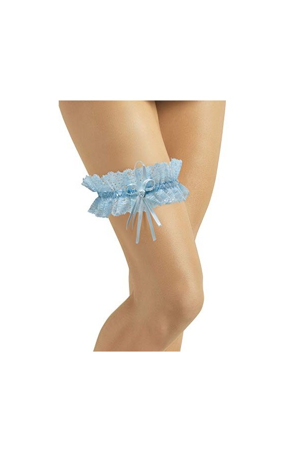 BrautChic Jarretière de mariage - Jarretière de mariée CLASSIC - Top élastique - Accessoires pour la mariée - BLEU