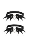 alisikee Lot de 2 jarretelles en cuir réglable en forme de chauve-souris pour femme et fille, Black Garter 2, Taille Unique