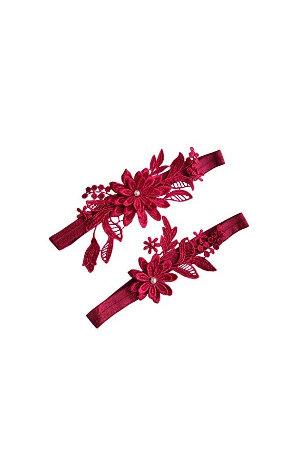 Oyabridal Jarretière en dentelle pour mariée - Bleu - Taille unique