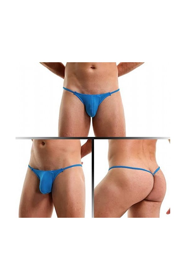 Générique String Homme Sexy Hot Dentelle Slips Boxer sous-vêtements Sexy Taille Basse pour Hommes Ice Silk Lifting Ring Multi