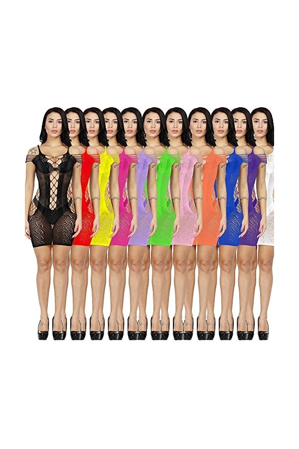 Lingerie érotique sexy européenne et américaine Bas érotiques vente en gros de vêtements en maille dune seule pièce Aigue-m