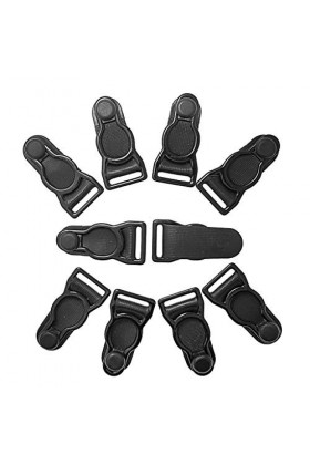 Lot de 10 porte-jarretelles en métal pour bas de cuisse 12 mm, Noir , 12MM