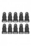 Lot de 10 porte-jarretelles en métal pour bas de cuisse 12 mm, Noir , 12MM