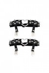 alisikee Lot de 2 jarretières réglables en forme de cœur avec clips antidérapants, élastiques gothiques pour femme, noir, tai