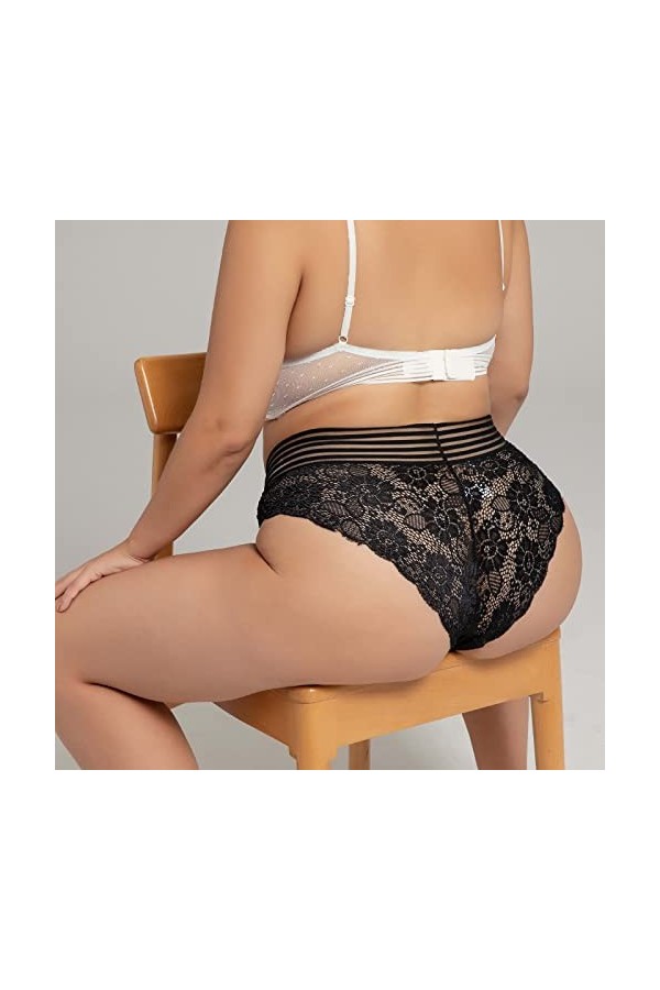 2023 New y*2k Style Lingerie Femmes Dentelle Sexy Creux sous-Vêtements Dos Taille Dentelle Mi Haute Taille Creux Respirant Él