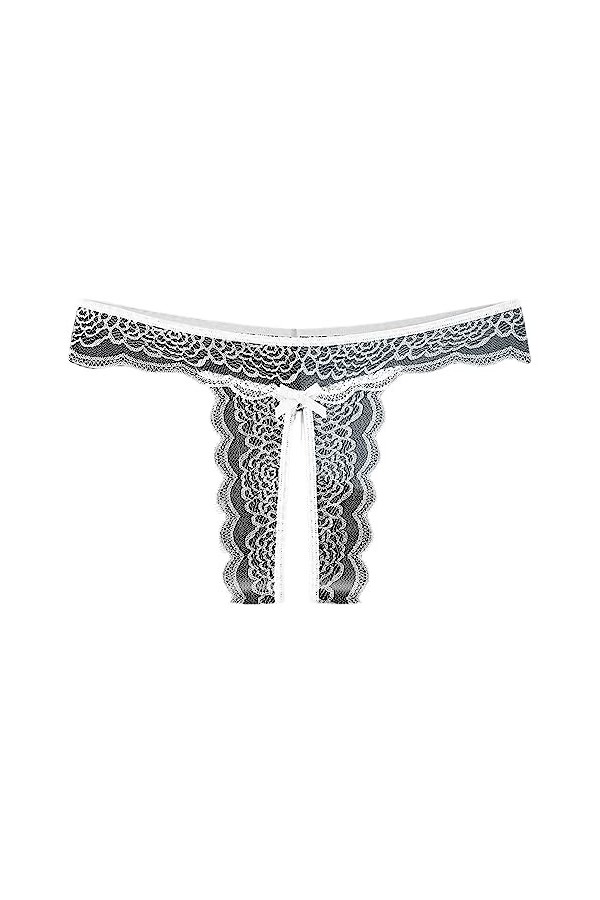 Pianshanzi String string pour femme - Sans coutures - En dentelle - Contrôle du ventre - Sous-vêtement confortable - En coton