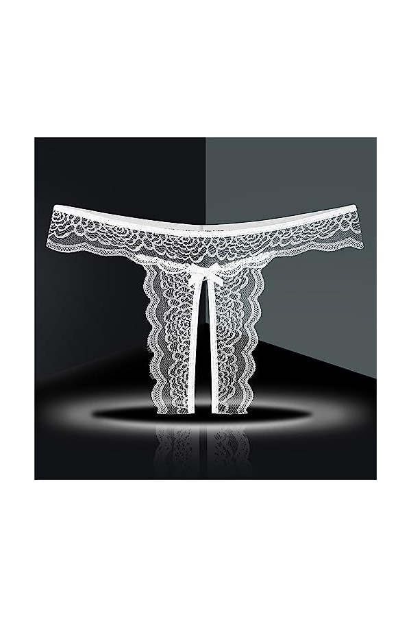 Pianshanzi String string pour femme - Sans coutures - En dentelle - Contrôle du ventre - Sous-vêtement confortable - En coton