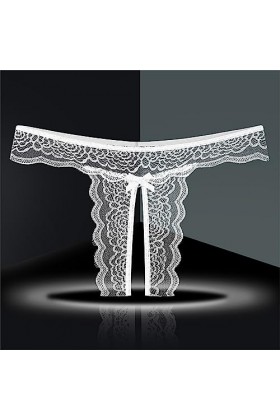 Pianshanzi String string pour femme - Sans coutures - En dentelle - Contrôle du ventre - Sous-vêtement confortable - En coton