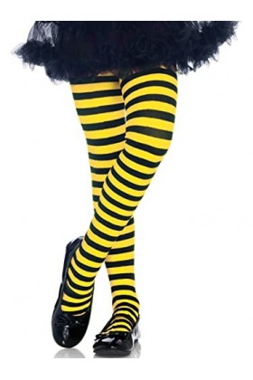 Leg Avenue Collant Rayures 4710&nbsp;–&nbsp;Taille : XL, Noir/Jaune