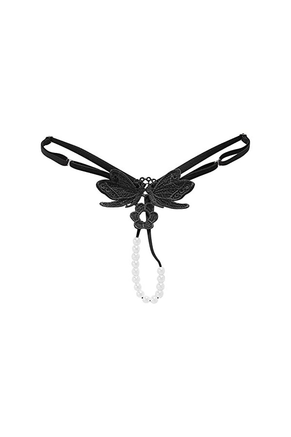 KEIZHUONIQIU en T String Ficelle Tanga pour Femme Erothique Slip Confortable en Dentelle Culottes Creux Out Pure Couleurs sou