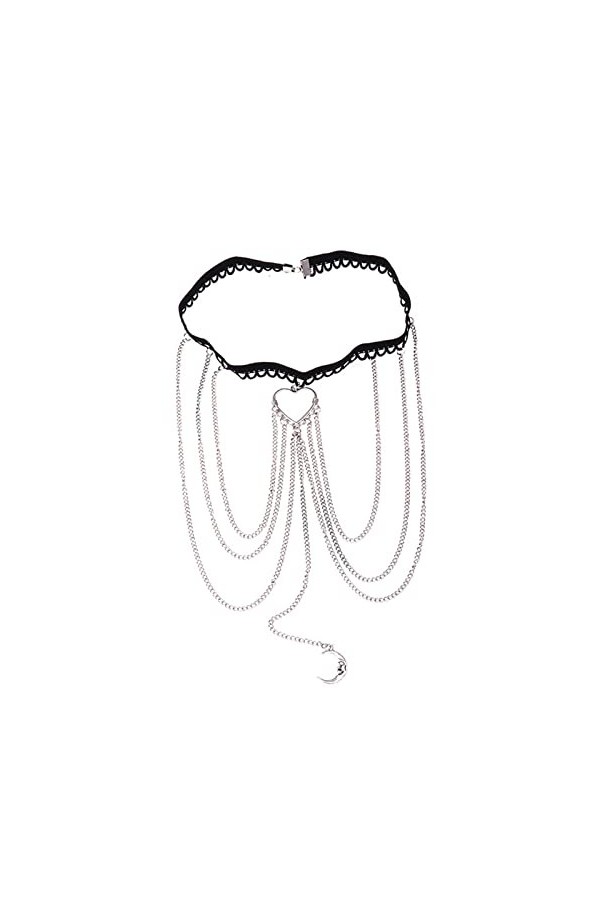 Ranuw Mignon Lune Coeur Forme Gland Cuisse Chaîne Jambe Chaîne Harnais Gothique Jambe Jarretière Ceinture Beach Club Party Co