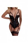 Lingerie Femme Sexy Ensemble Homme Sexy Hot y20k Mode féminine Une pièce à Lacets Devant Dentelle Florale jarretière Teddy Bo