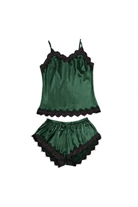 TDEOK Lingerie sexy pour femme - Sans manches - En dentelle - Corset, vert, M