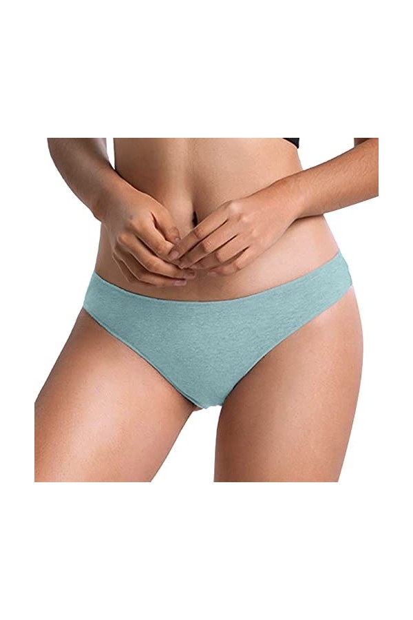 String en Pur Coton et Soie Femme Culottes Stretch Pantalons Triangle Couleur Unie Slips de Absorbante Menstruelle 2023 Nouve