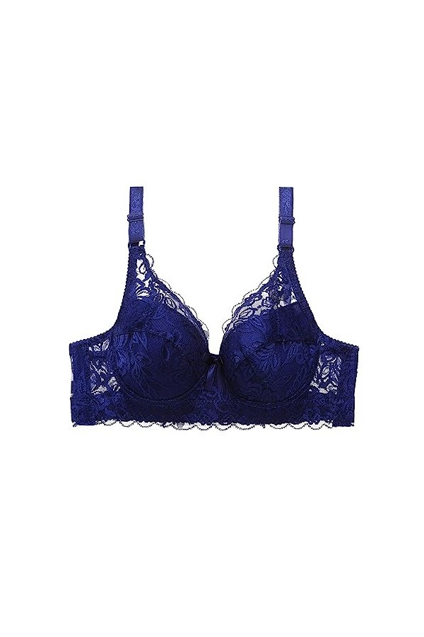 sous-vêtements Sexy en Dentelle froncée pour Femmes avec Bretelles de Soutien-Gorge sous-vêtement Ski Blue, 85D 