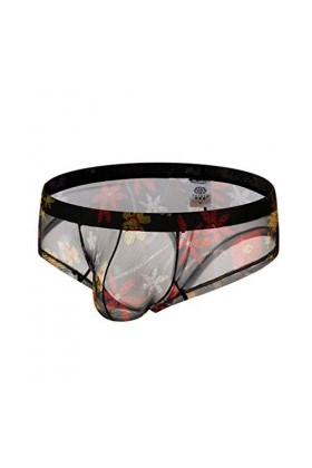 DeaAmyGline Homme G-String en Filet RéSille Transparent T-Back Culotte Taille Basse BombéE sous-VêTement De Nuit Culotte Sexy
