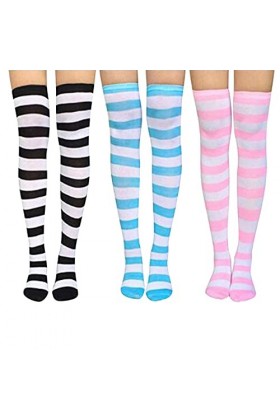 Bas de contention pour femme - Chaussettes longues et douces pour grande taille, multicolore, taille unique